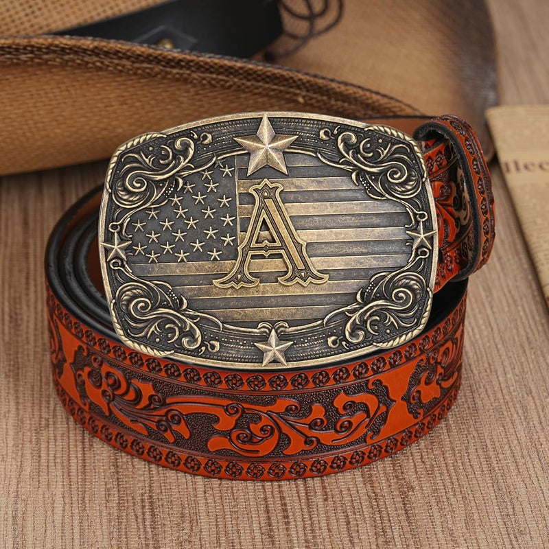 Flipslo Store Western Belt Buckle for Men Women Initial Letter A to Z Cowboy Belt Buckle Texas Buckle hebillas vaqueras para hombre - Image 4
